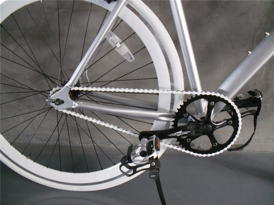 Conjunto de manivela de Lasco Cor prateada de velocidade única Bullbar Alumínio Alloy Frame Vintage Fixie Fixed Gear Bike Bike