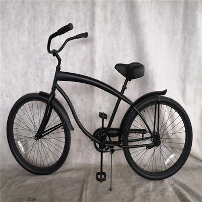Pedal comum Cor preta Single Speed 26 Inch Custom Mens Beach Cruiser Bike para adultos Peso bruto 17kg