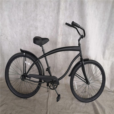 Pedal comum Cor preta Single Speed 26 Inch Custom Mens Beach Cruiser Bike para adultos Peso bruto 17kg