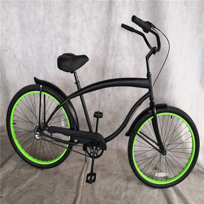 Pedal comum Cor preta Single Speed 26 Inch Custom Mens Beach Cruiser Bike para adultos Peso bruto 17kg