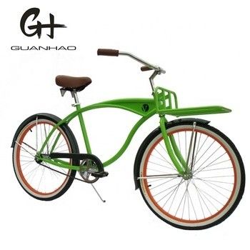 26 polegadas de parede branca custom Homens Beach Cruiser Bike com logotipo e pedais de plástico 15KG