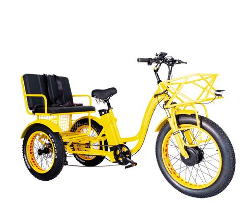 Rickshaw elétrico 750W Motor BaFang dianteiro 21AH Bateria de lítio 60KM EUA Adultos 24 &quot;Fat Snow Big Pneus Assento do passageiro