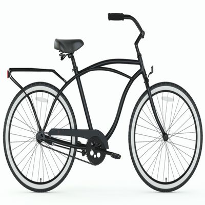 Bicicletas de cruzeiro de praia clássicas masculinas de cor vermelha com assento grande e confortável