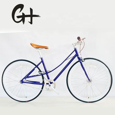 700C Lady Women Gril CE EUA Customizado Single Speed Step Through Fixed Gear City Bike