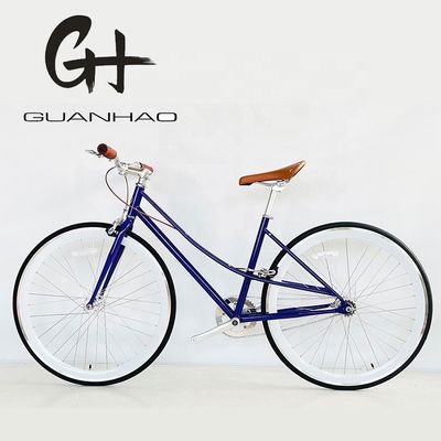 700C Lady Women Gril CE EUA Customizado Single Speed Step Through Fixed Gear City Bike
