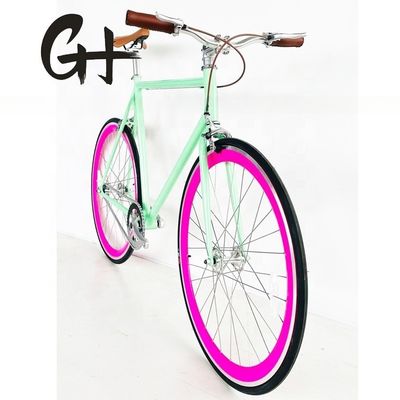 700C Bicicleta de velocidade fixa única com estrutura de aço Hi-Ten e certificação CE CPSC