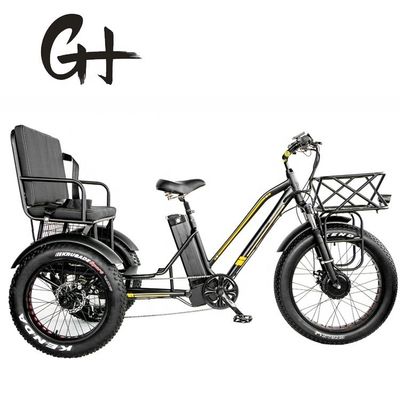 24&quot; 48V roda dianteira 750W 45KM/H Carga máxima 300KG 21AH Bateria de lítio Triciclos elétricos