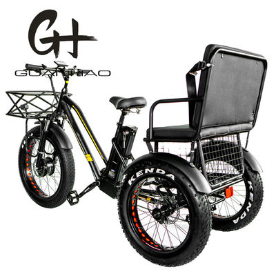 24&quot; 48V roda dianteira 750W 45KM/H Carga máxima 300KG 21AH Bateria de lítio Triciclos elétricos