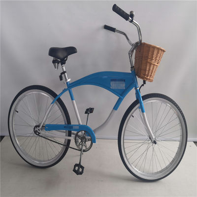 Logotipo personalizado Adultos Bicicletas híbridas de velocidade única de 26 polegadas para mulheres Bicicleta de cruzeiro de praia