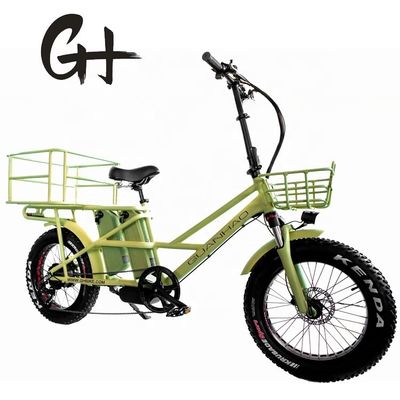48V travão a disco baterias duplas neve gordura pneu grande carregamento elétrico bicicletas para família 2