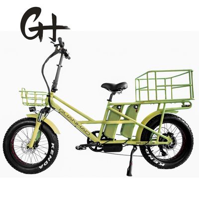 48V travão a disco baterias duplas neve gordura pneu grande carregamento elétrico bicicletas para família 2