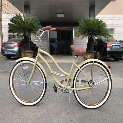 26 polegadas Adultos Homens Comforto de Velocidade Única Cruzeiro de Praia Bicicleta Prata Pronta para Envio