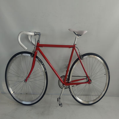 58cm Fixie Bikes com cor vermelha Thickslick 700c Pneus e garfo de aço 4130 Frame Chrome