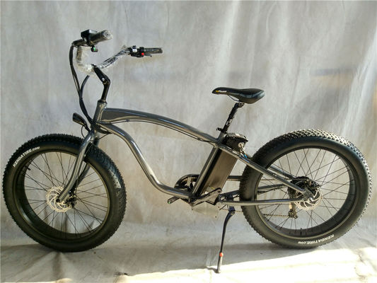 26*4.0 polegadas Fat Tire Electric Beach Cruiser Bicicleta Alimentada por bateria de lítio de 17 Ah