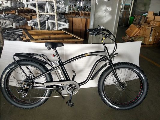 26*4.0 polegadas Fat Tire Electric Beach Cruiser Bicicleta Alimentada por bateria de lítio de 17 Ah