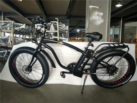26*4.0 polegadas Fat Tire Electric Beach Cruiser Bicicleta Alimentada por bateria de lítio de 17 Ah