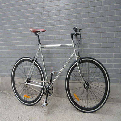 Retro Vintage 700C Single Speed Chrome Racing Cycle com cadeia KMC e conjunto de manivela Lasco