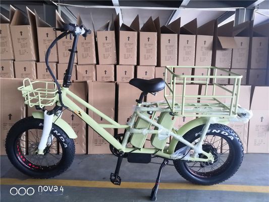 Bicicleta de carga elétrica de entrega de longa distância com duas baterias de lítio e freio de disco