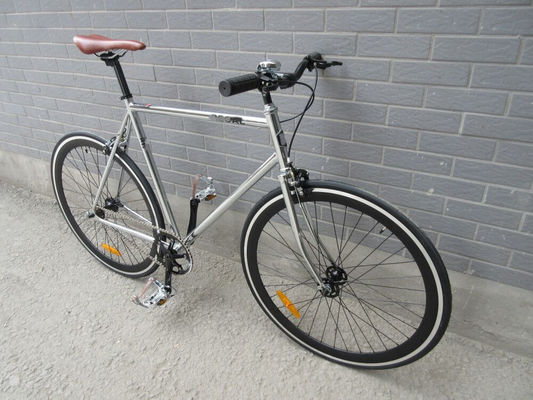 Retro Vintage 700C Single Speed Chrome Racing Cycle com cadeia KMC e conjunto de manivela Lasco