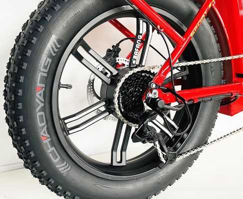 20 polegadas de pneu de gordura Ebike mais potente cor vermelha bicicleta elétrica dobrável com tronco de liga