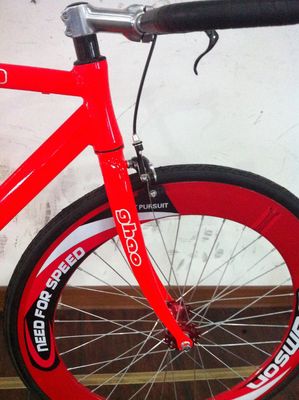 Quadro de alumínio 700C OEM Flip-Flop Single Speed Rodoviário vermelho manômetro Fixie Gear Bicicleta