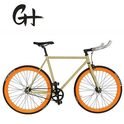 700C Hi-Ten Frame de aço de parede dupla 43MM Alumínio RIM Single Speed Track Fixed Gear Bike