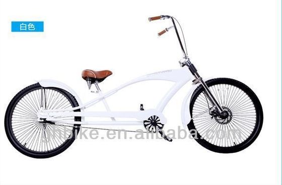 26' Long Frame Chopper Beach Cruiser Bike com pedal de liga e garfo de aço