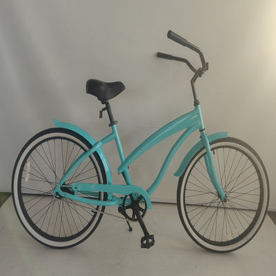 26&quot; Frame de Alumínio Single Gear Híbrido Mulheres Beach Cruiser Bike 2024 Não amortecedor traseiro
