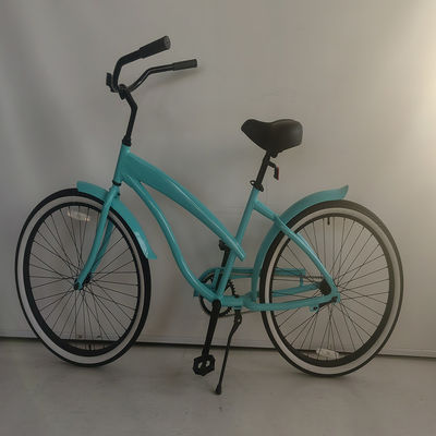 26&quot; Frame de Alumínio Single Gear Híbrido Mulheres Beach Cruiser Bike 2024 Não amortecedor traseiro