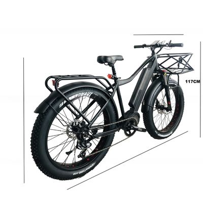 26&quot; 4.0 Big Snow Fat Tire Bike elétrica com travagem a disco e 1000W 48V 17AH Motor BaFang traseiro