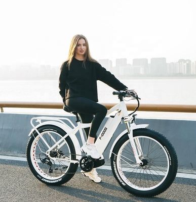 Largura do pneu 26*4&quot; 7 velocidade pneu de neve gordura bicicleta de montanha elétrica com motor médio Bafang