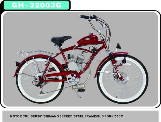 Bicicleta elétrica Beach Cruiser com motor de 50cc 2015 modelo de estrutura de aço elétrica incluída