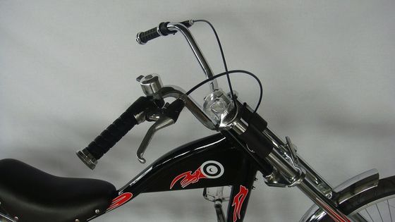 Chopper Bike Black Low Rider Fashion Bike com F Disc Brake R V-Brake Technology