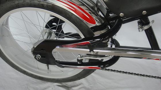 Chopper Bike Black Low Rider Fashion Bike com F Disc Brake R V-Brake Technology
