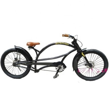 Borda de alumínio 24&quot;x3.0 CE American Long Hi-Ten Steel Frame Chopper Beach Cruiser Bicicleta