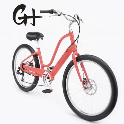 120kg Capacidade de carga 29&quot; 3.0 Pneus 7 velocidades Alumínio Step Thru Lady Beach Cruiser Bicicleta