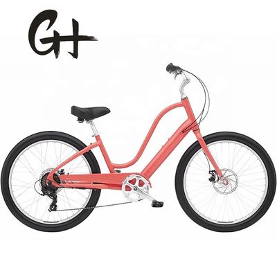 120kg Capacidade de carga 29&quot; 3.0 Pneus 7 velocidades Alumínio Step Thru Lady Beach Cruiser Bicicleta