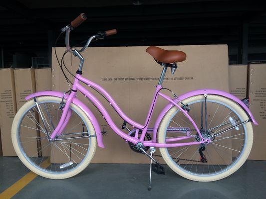 USA Made 26 &quot;7 Speed Shimano Hi-Ten Steel Frame Beach Cruiser Bike para mulheres e meninas