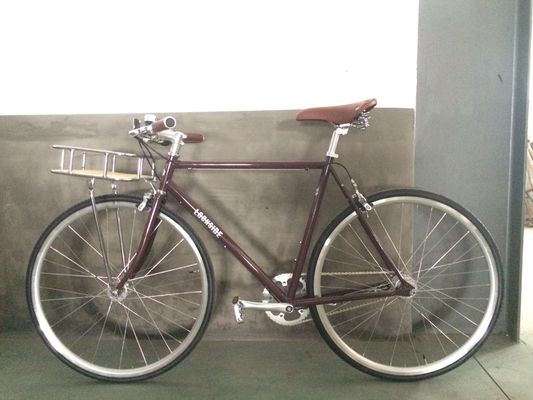 Caliper Brake 700C OEM Logotipo de cor CE Estante frontal clássico Sturmey Archer Inner 3S Vintage Homens City Bike