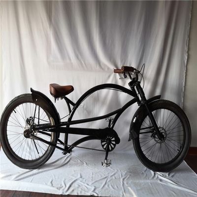Fat Tire 26 &quot;Extended Beach Cruiser Bike com estrutura de aço e tecnologia de freio de disco