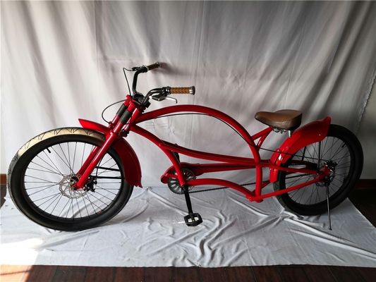 Fat Tire 26 &quot;Extended Beach Cruiser Bike com estrutura de aço e tecnologia de freio de disco