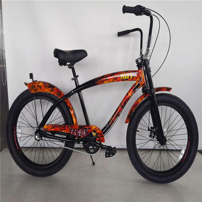 Adultos 3 velocidade 24 polegadas 3,0 polegadas de pneu gordo bicicleta de cruzeiro de praia com borda de liga de parede dupla