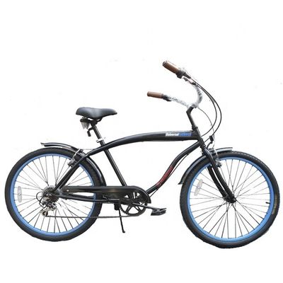 Freio em V duplo 26&quot; 2,125 Pneus de parede branca Quadro de aço Shimano 7 velocidades OEM personalizado Homens adultos CE CPSC EUA Mercado Beach Cruiser Bicicleta