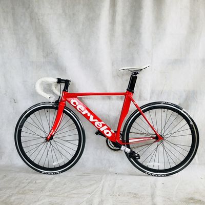 12KG 700C Single Speed Track Alumínio Frame Fixed Gear Bike com garfo de fibra de carbono