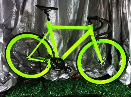 Cores 700C Verde Bicicleta Fixie Gear Single Speed com Neon Nights Tinta Brilhante no Escuro