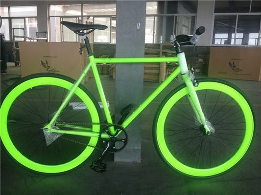 Cores 700C Verde Bicicleta Fixie Gear Single Speed com Neon Nights Tinta Brilhante no Escuro
