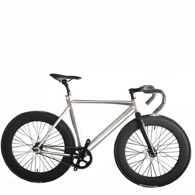 700C CE OEM 7005 Alumínio Alloy Fixed Gear Single Speed Adult 80MM Rim Carbon Fork Track Bike