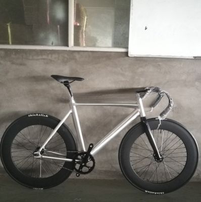 700C CE OEM 7005 Alumínio Alloy Fixed Gear Single Speed Adult 80MM Rim Carbon Fork Track Bike