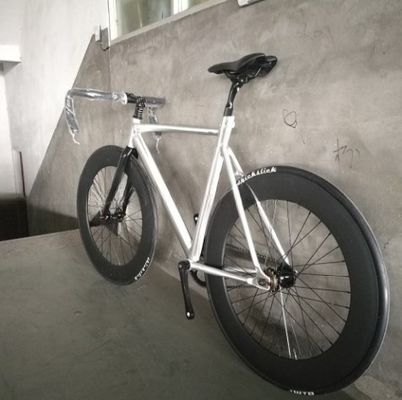 700C CE OEM 7005 Alumínio Alloy Fixed Gear Single Speed Adult 80MM Rim Carbon Fork Track Bike