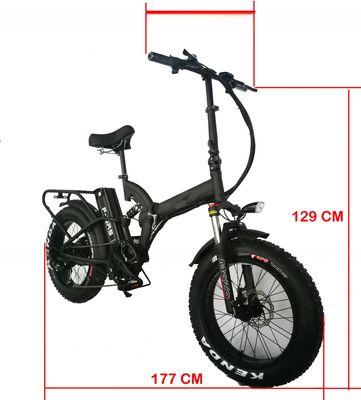 20*4&quot; Pneus 1000W 52V 21AH Bateria de lítio Suspensão completa Bicicleta elétrica dobrável